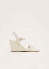 Leather Plait Strap Shoes Ivory