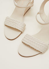 Leather Plait Strap Shoes Ivory