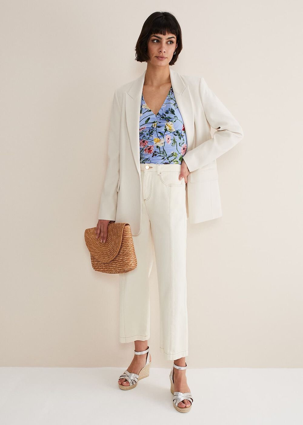 Leather Strappy Espadrilles Silver