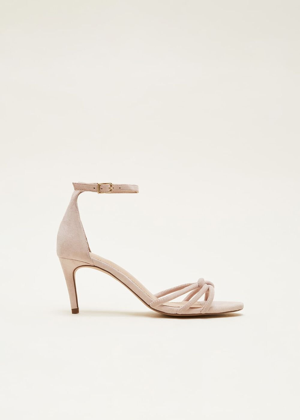 Suede Knotted Barely There Sandal Cameo