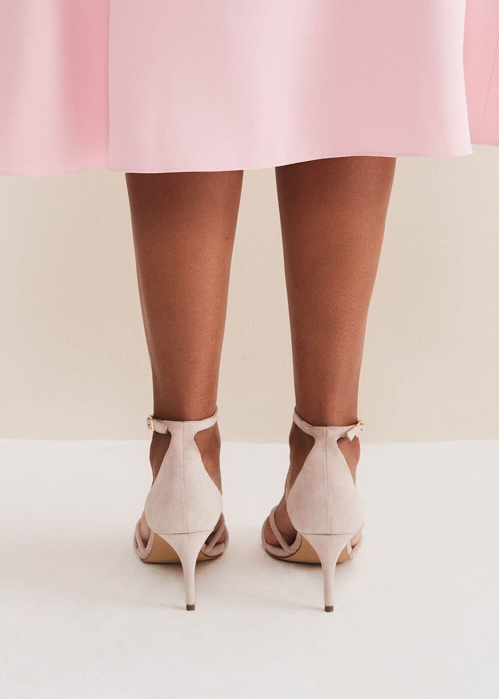 Suede Knotted Barely There Sandal Cameo