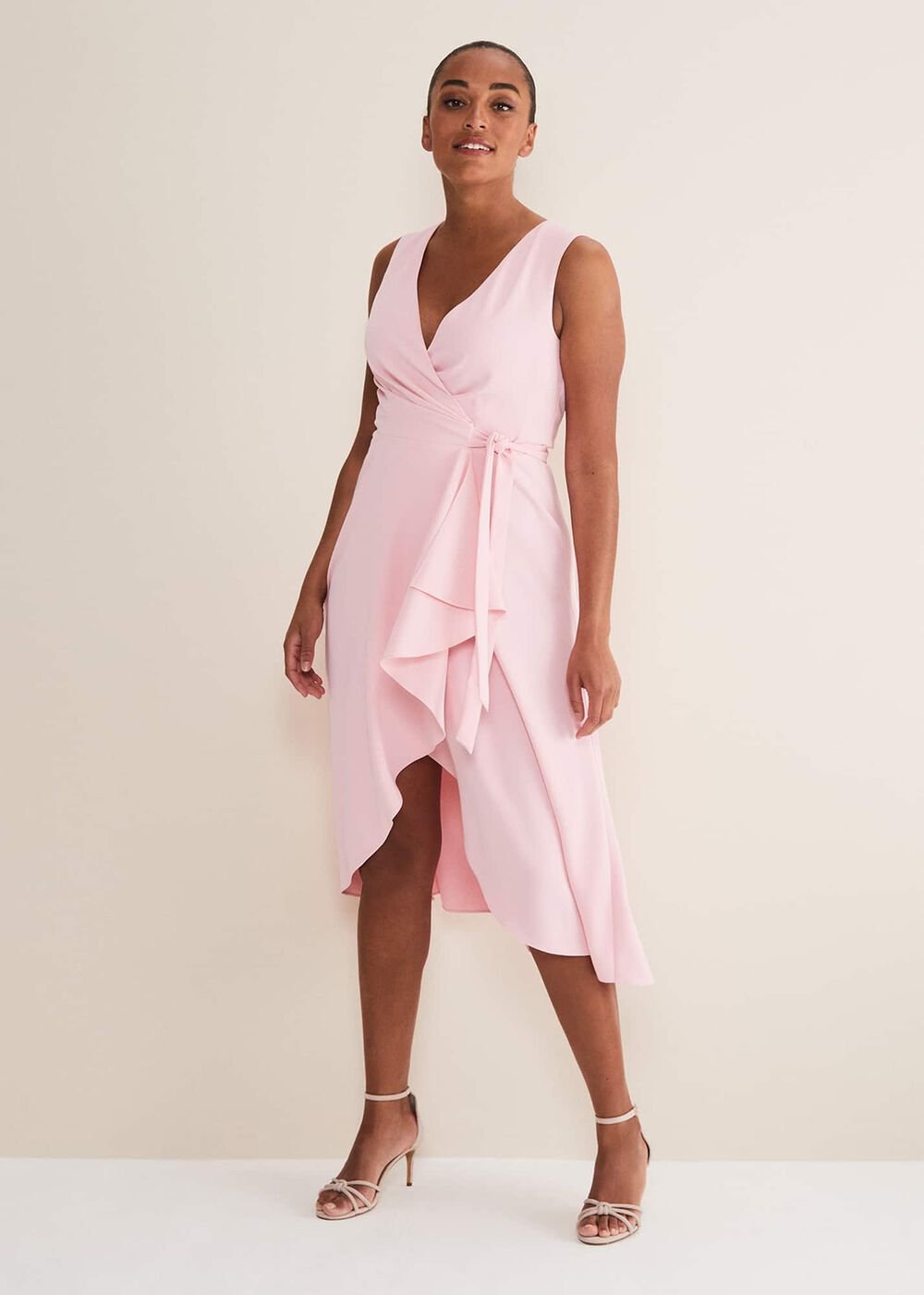 Suede Knotted Barely There Sandal Cameo