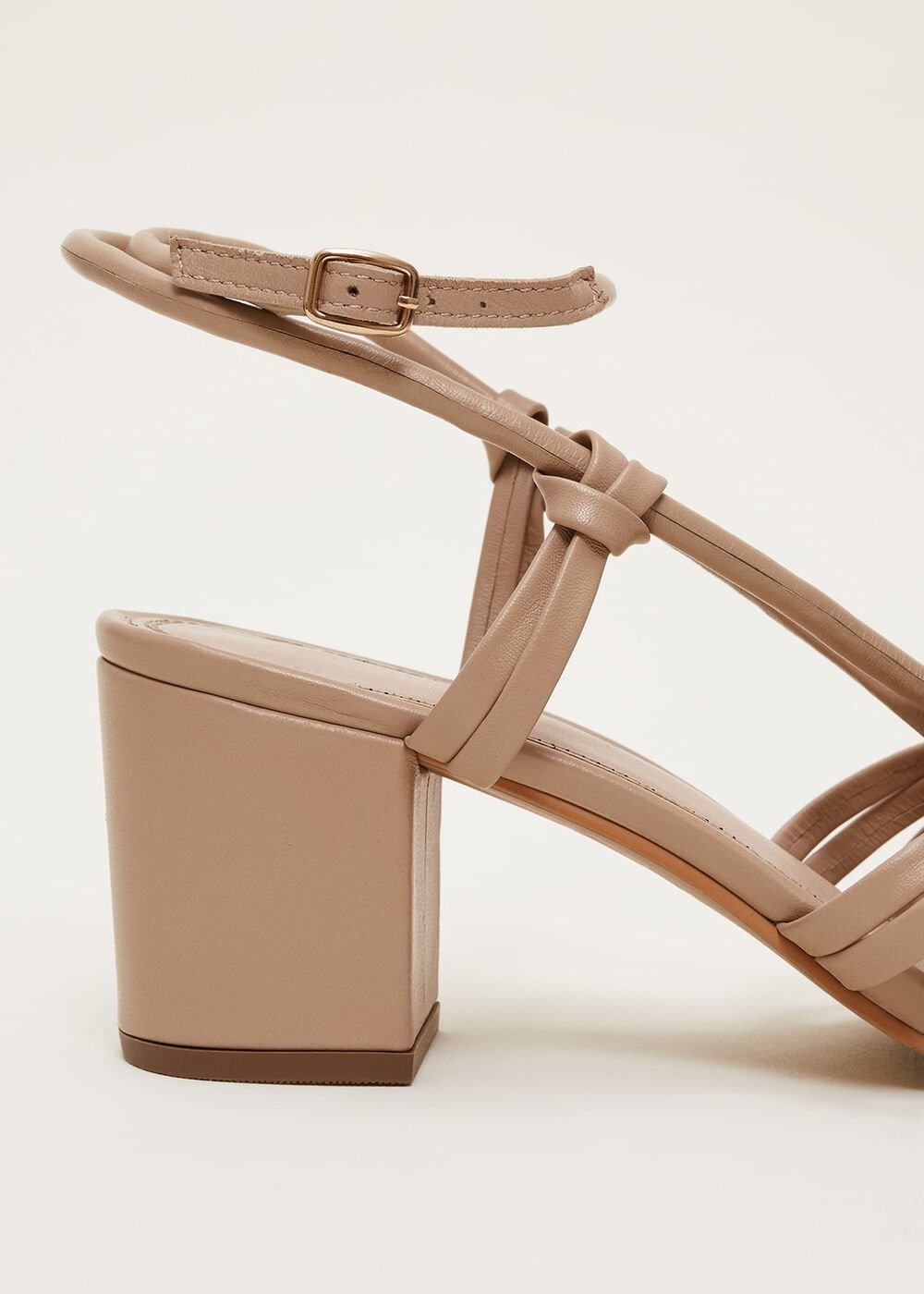 Leather Ankle Strap Sandal Shoe Tan