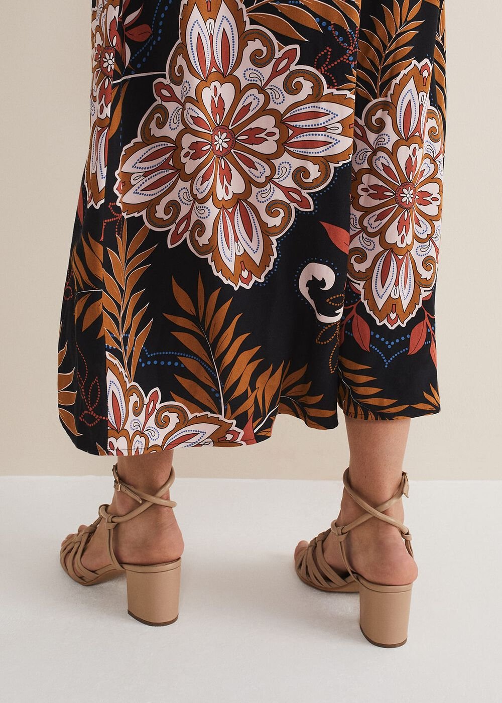 Leather Ankle Strap Sandal Shoe Tan