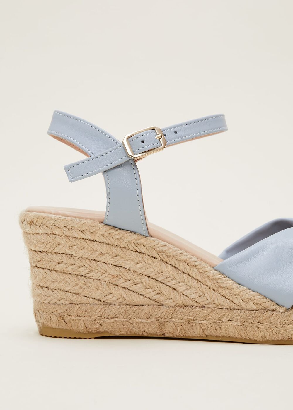 Leather Knot Front Espadrilles Cornflower