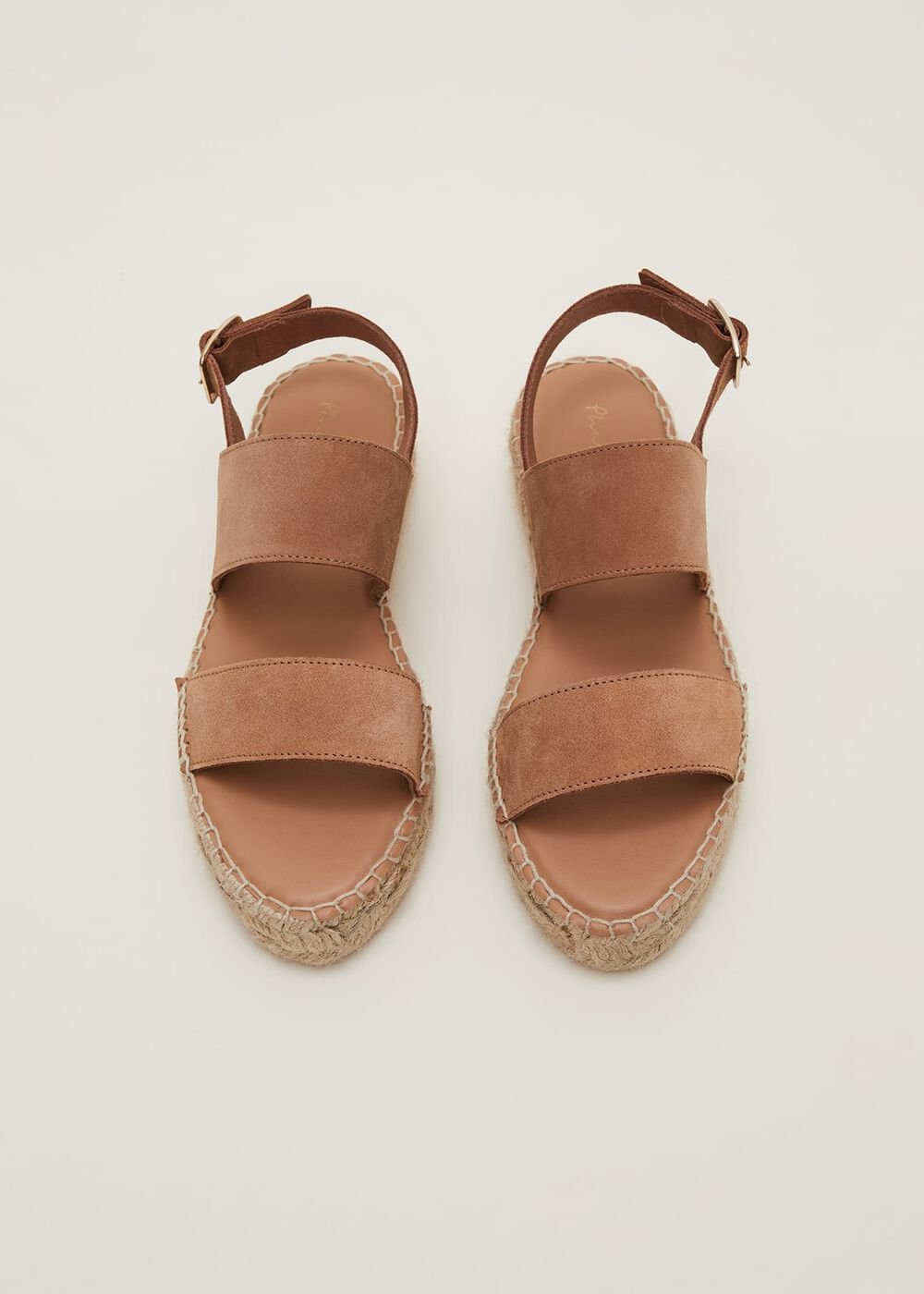 Brown Suede Chunky Sandals Tan