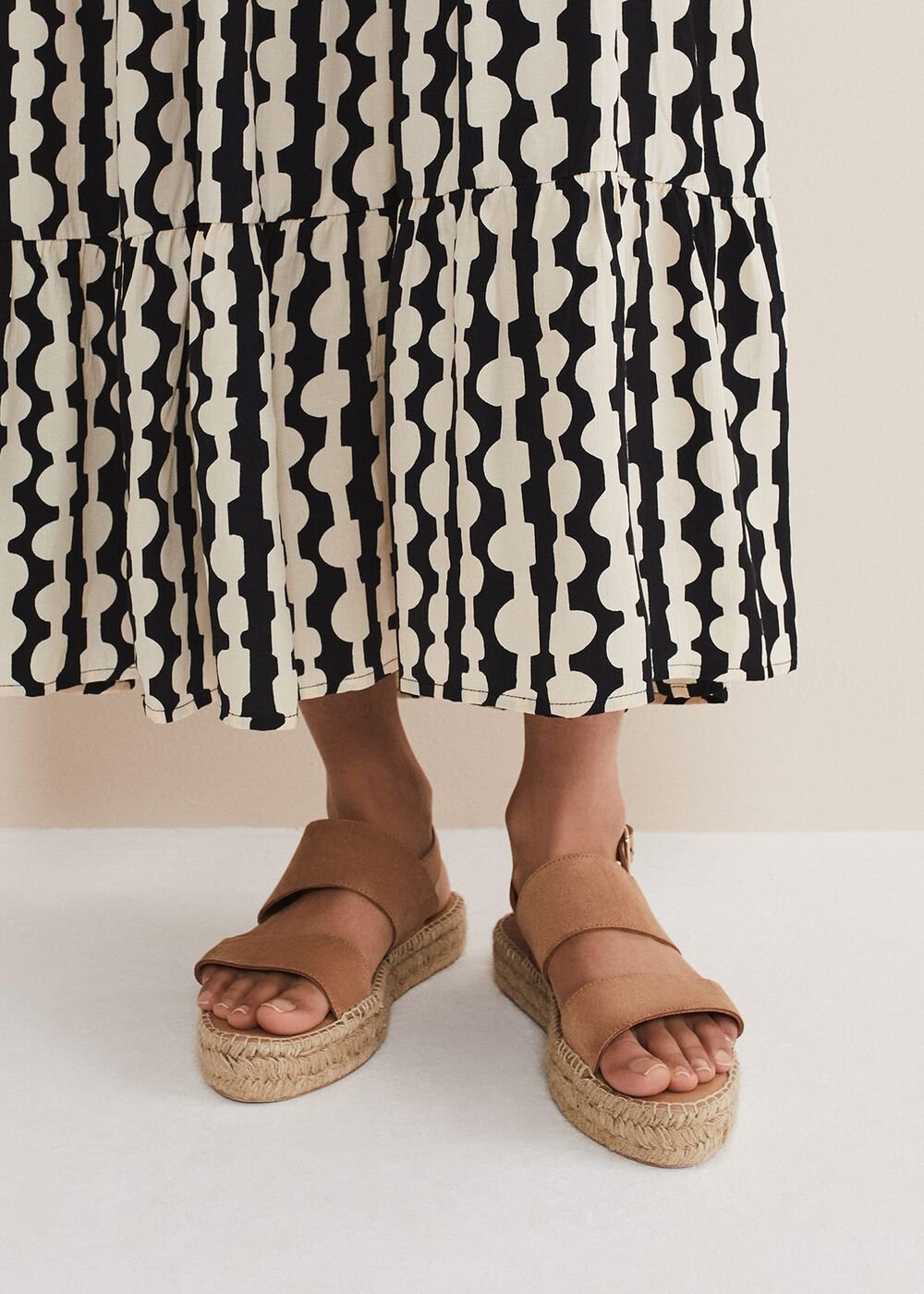 Brown Suede Chunky Sandals Tan
