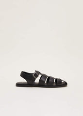 Leather Chunky Strap Sandal Black