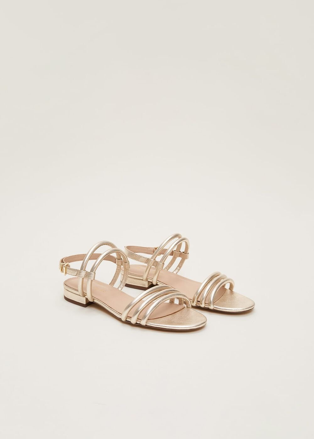Gold Leather Sandals Gold