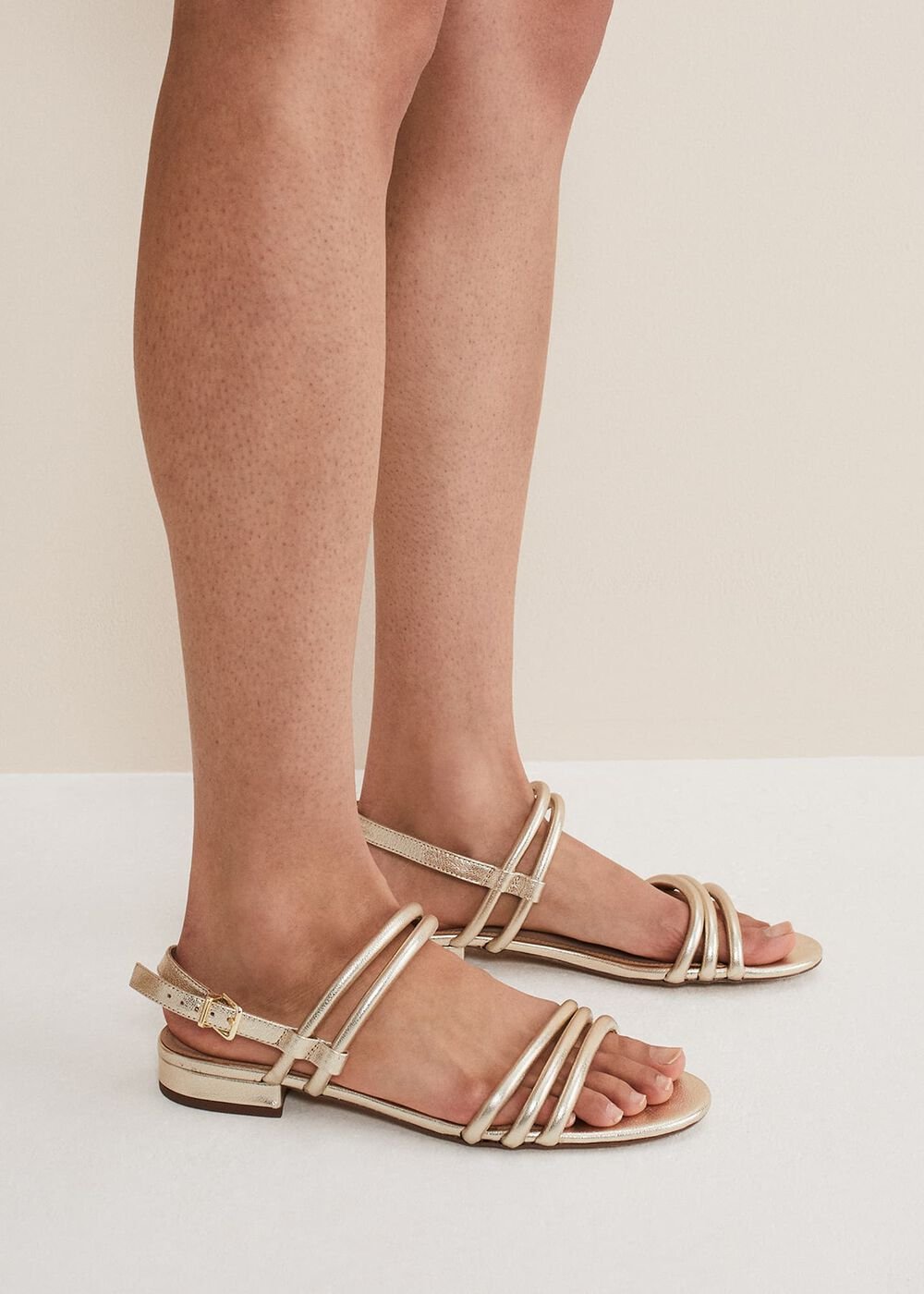 Gold Leather Sandals Gold
