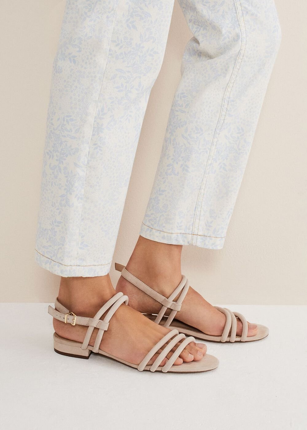 Suede Sandals Neutral