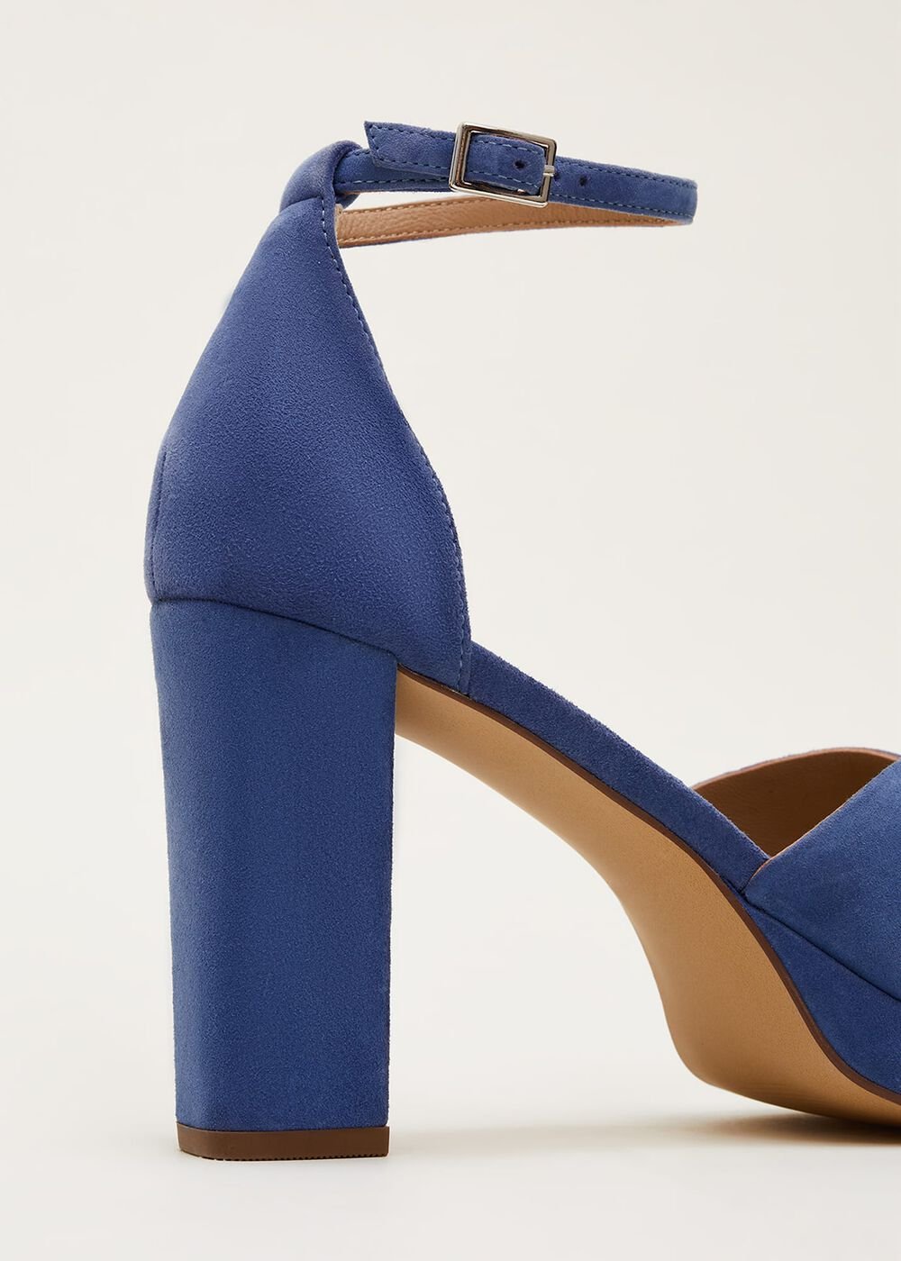 Navy Suede Platform Heels Cornflower