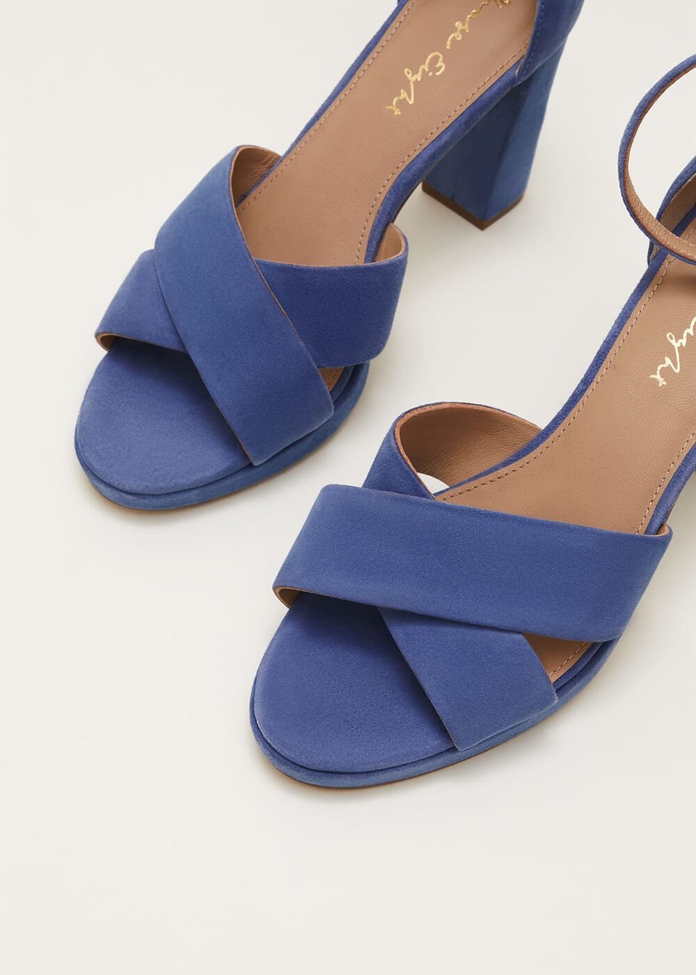 Navy Suede Platform Heels Cornflower