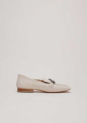 Grey Chain Detail Loafers Light Grey