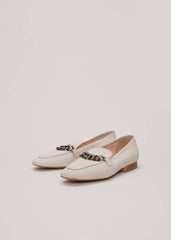 Grey Chain Detail Loafers Light Grey