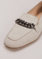 Grey Chain Detail Loafers Light Grey