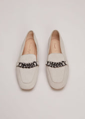 Grey Chain Detail Loafers Light Grey