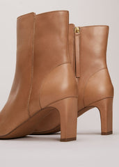 Brown Leather Ankle Boots Light Tan