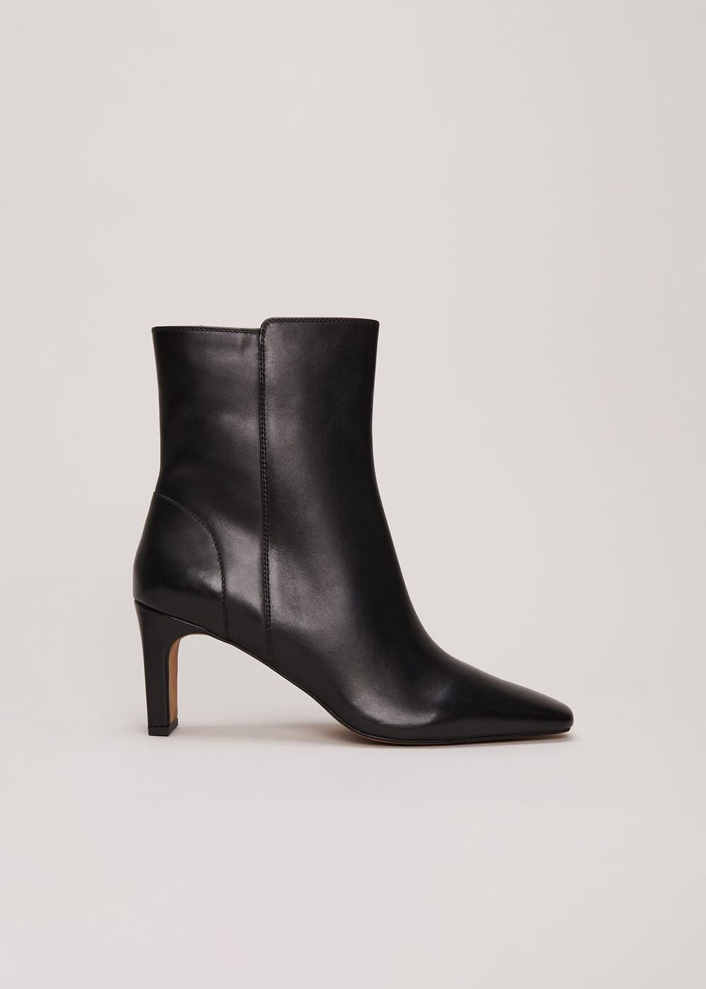 Brown Leather Ankle Boots Black