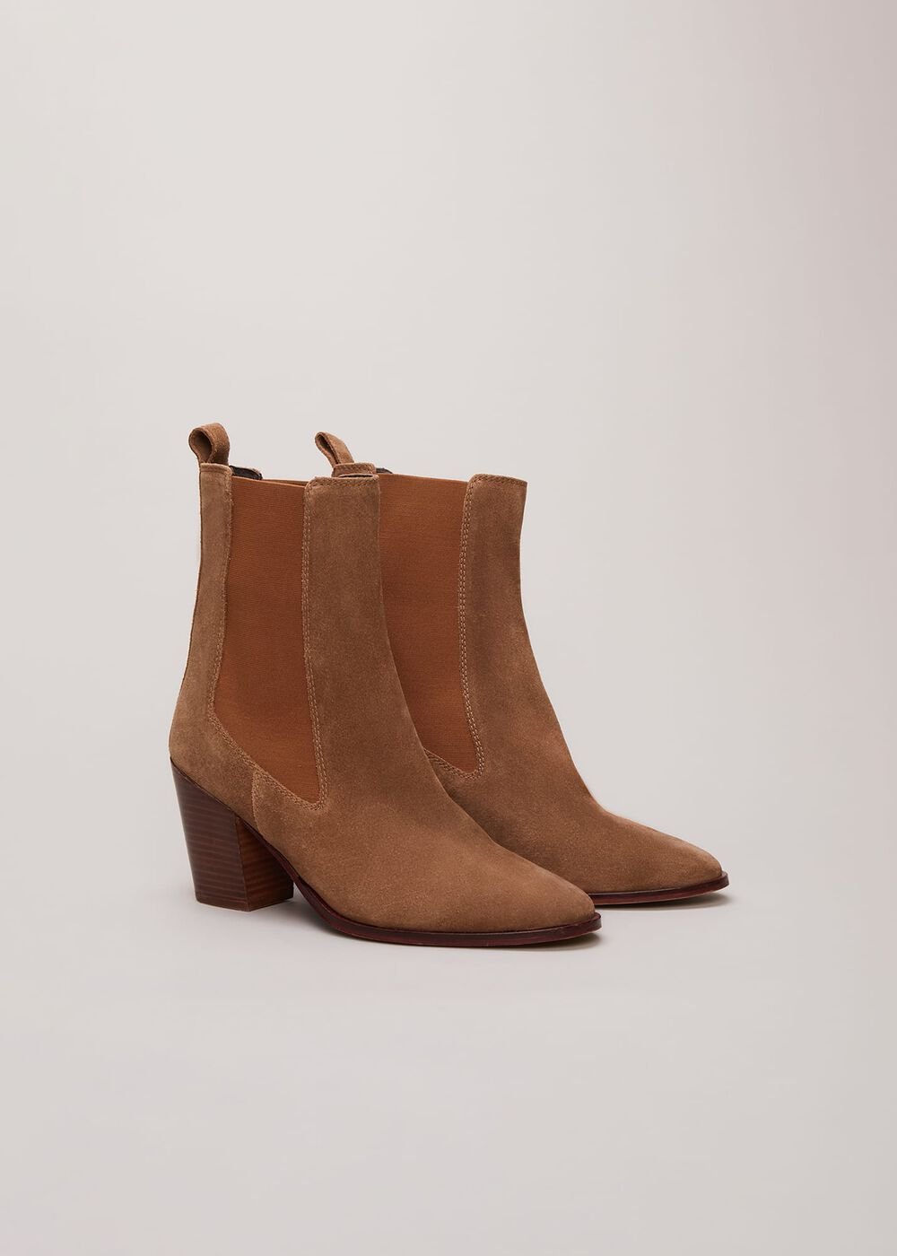 Brown Suede Cowboy Boots Tan