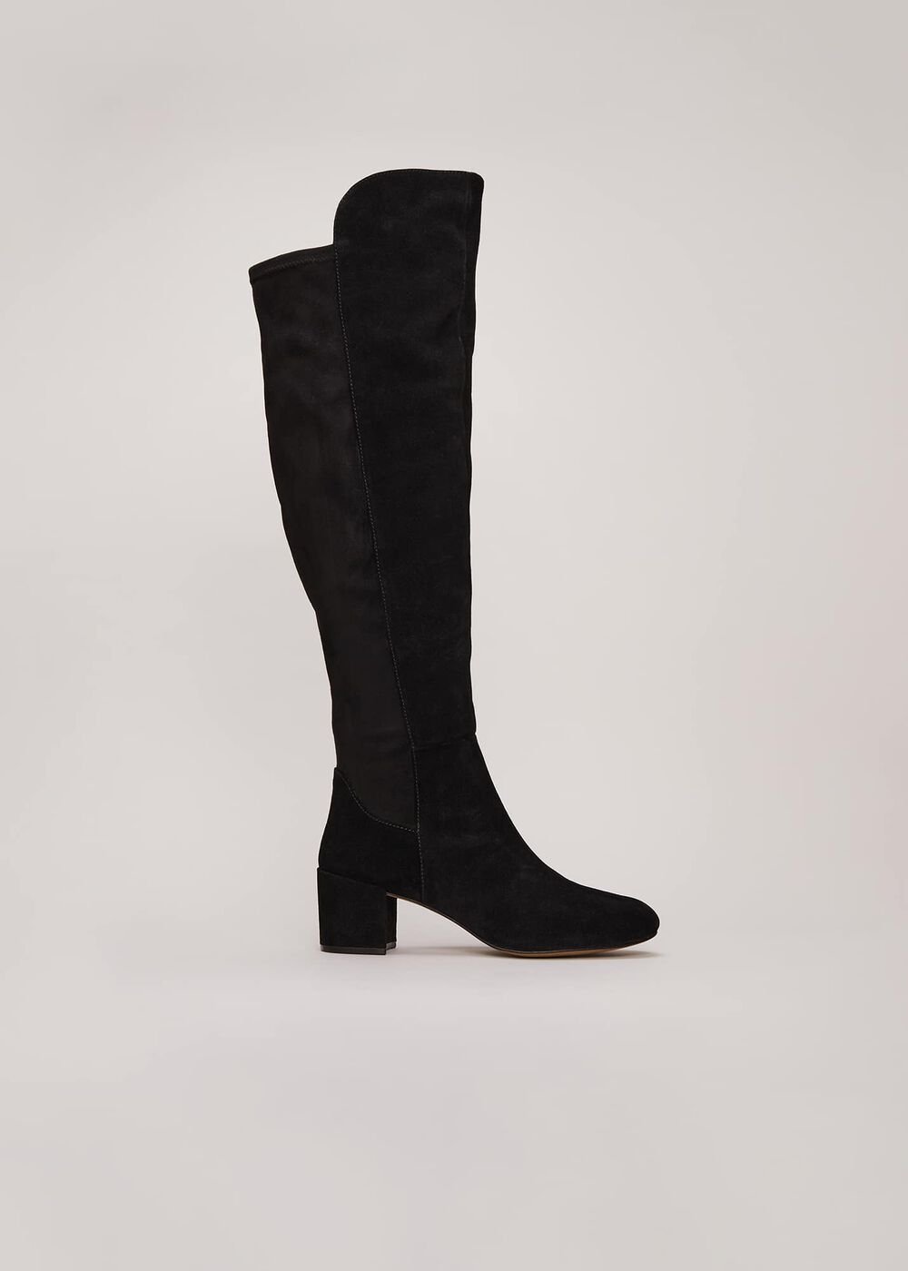 Milly Black Leather Knee High Boots Black