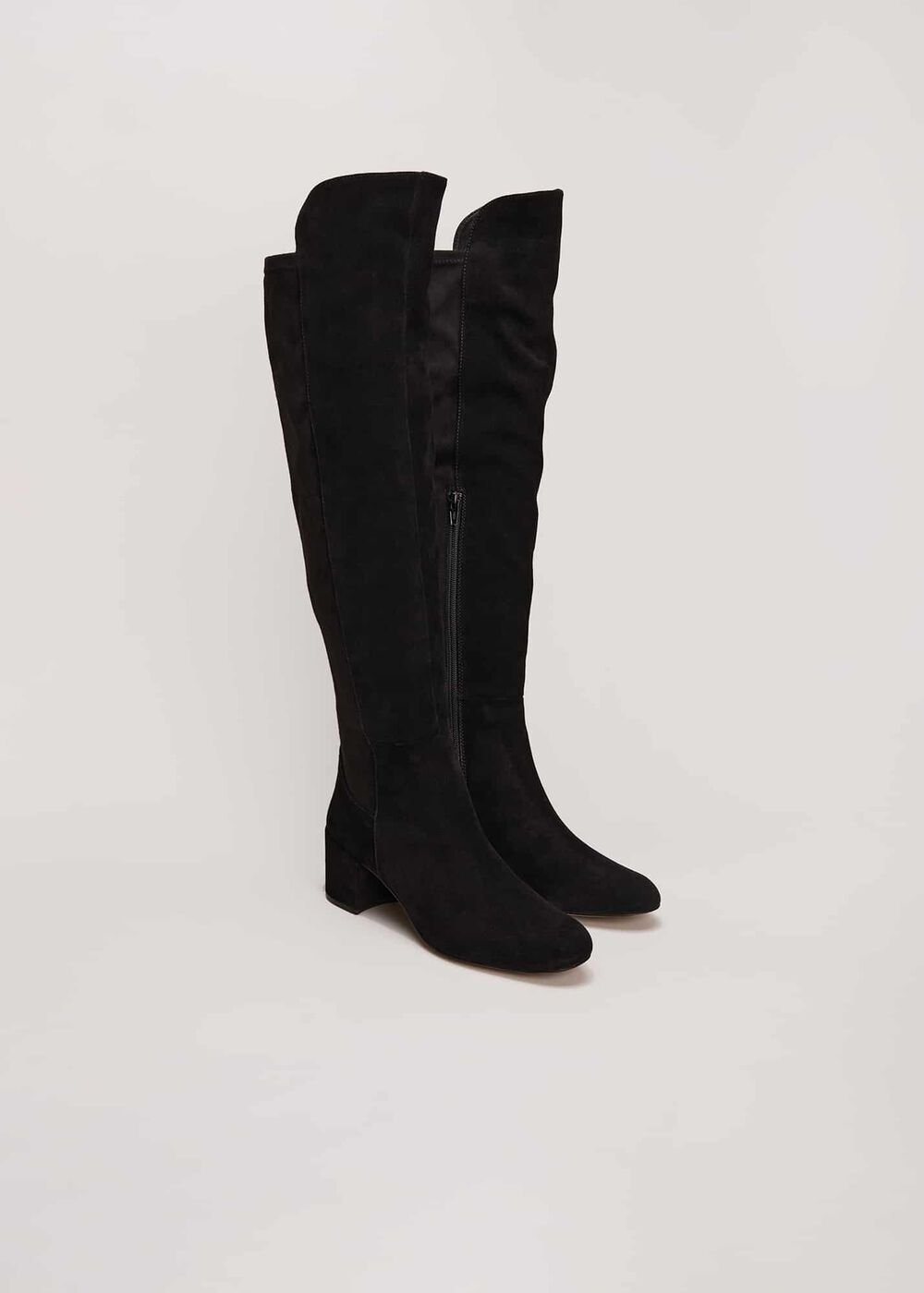 Milly Black Leather Knee High Boots Black