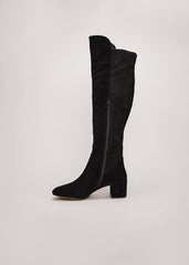 Milly Black Leather Knee High Boots Black