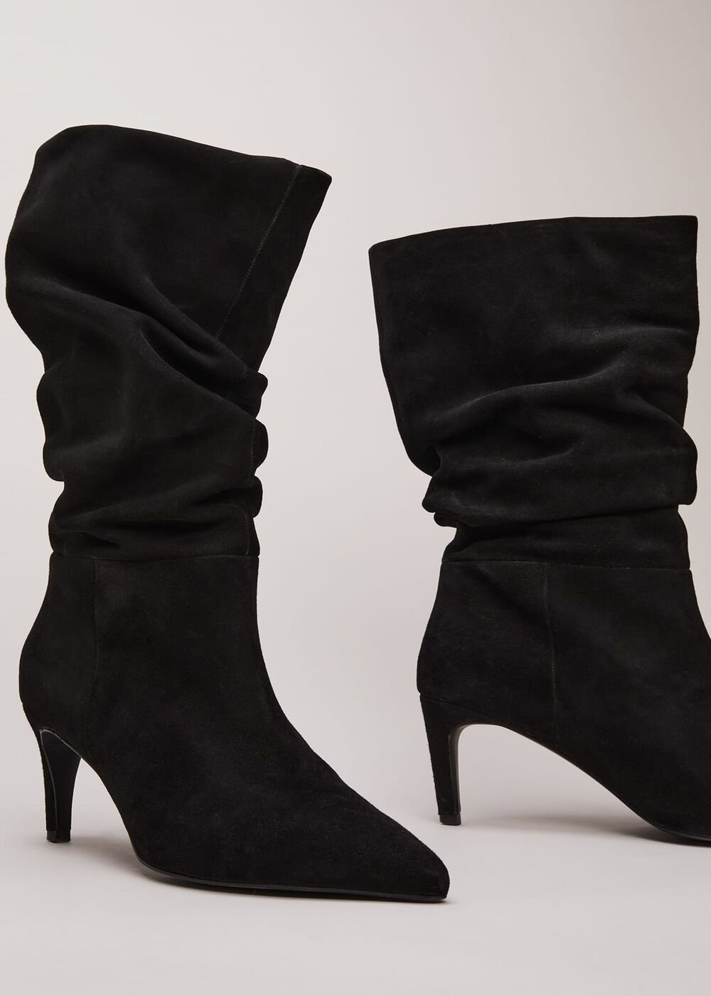 Black Suede Boots Black