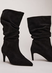 Black Suede Boots Black