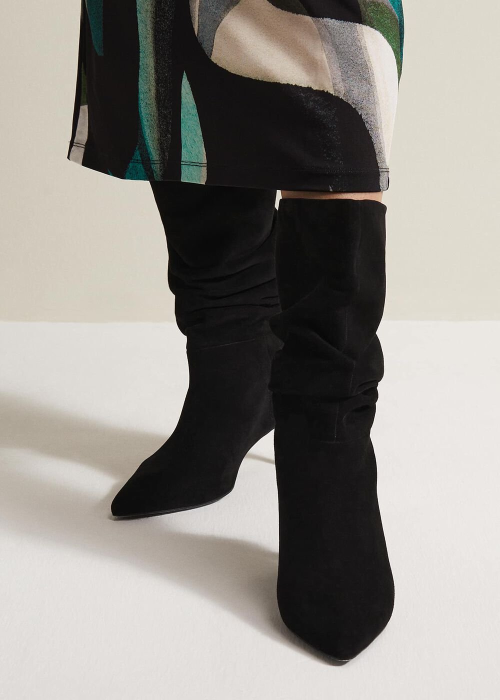 Black Suede Boots Black