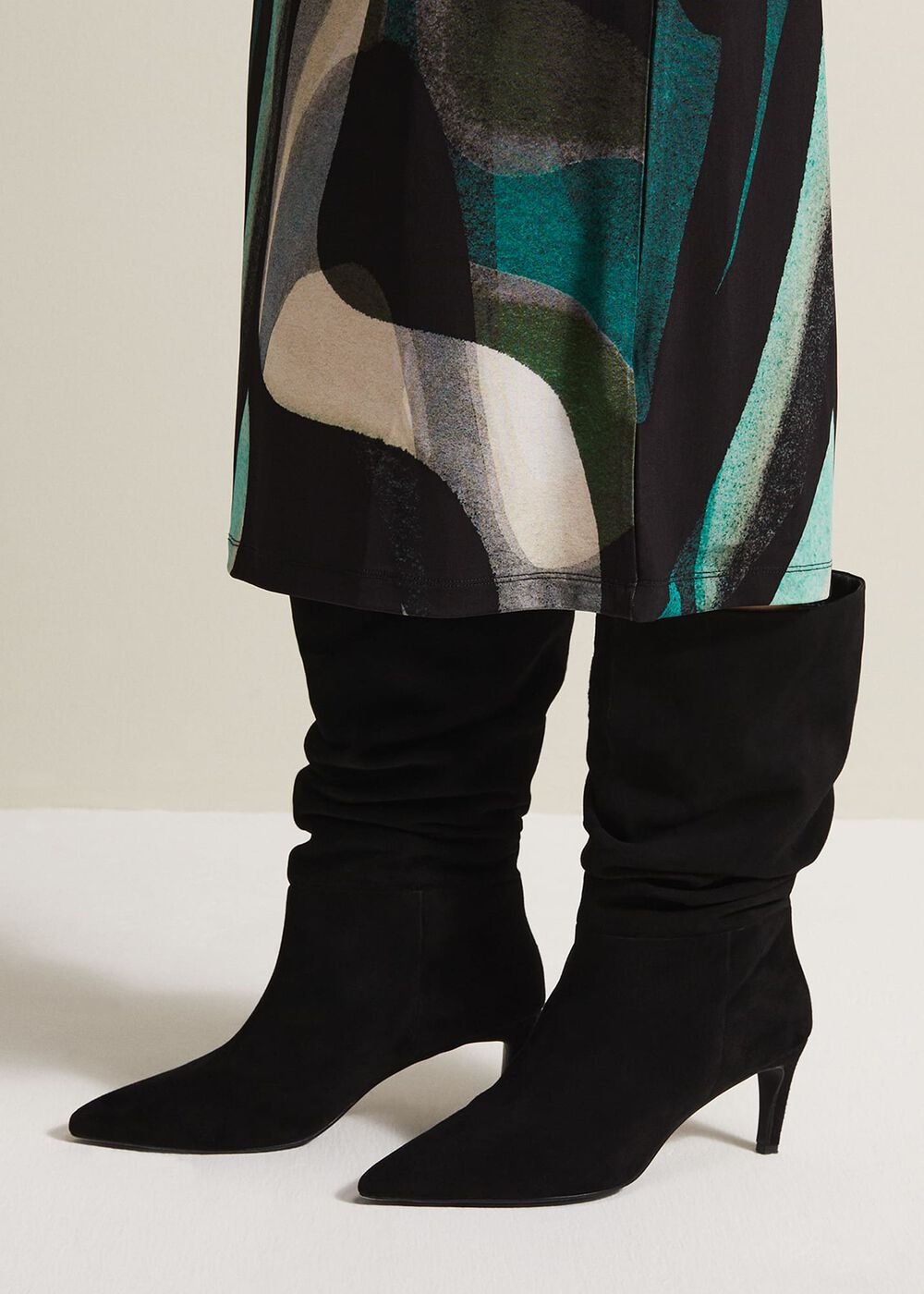 Black Suede Boots Black