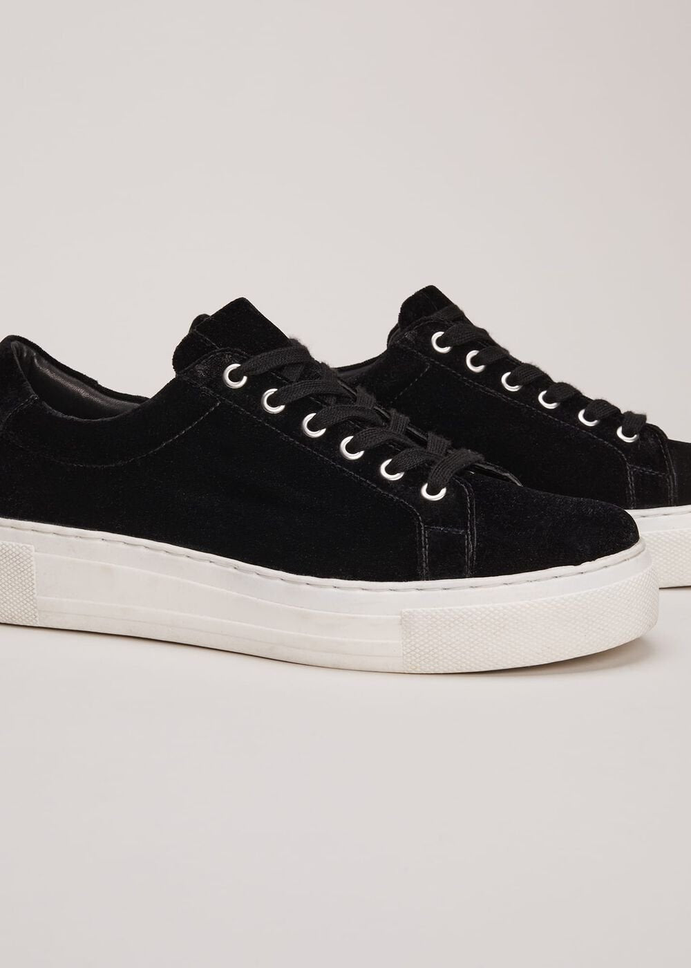 Black Velvet Trainers Black