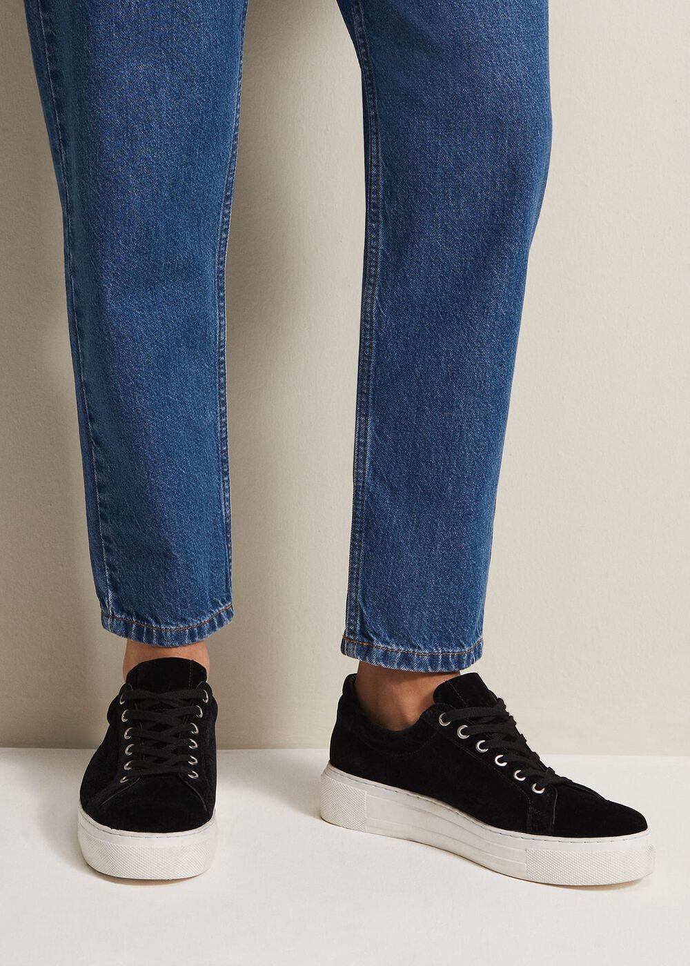Black Velvet Trainers Black