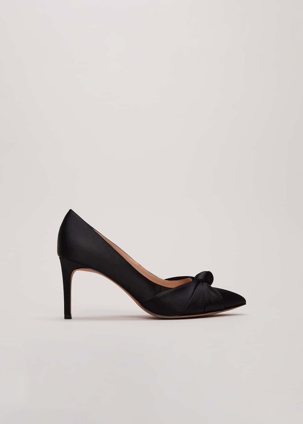 Black Satin Court Heels Black