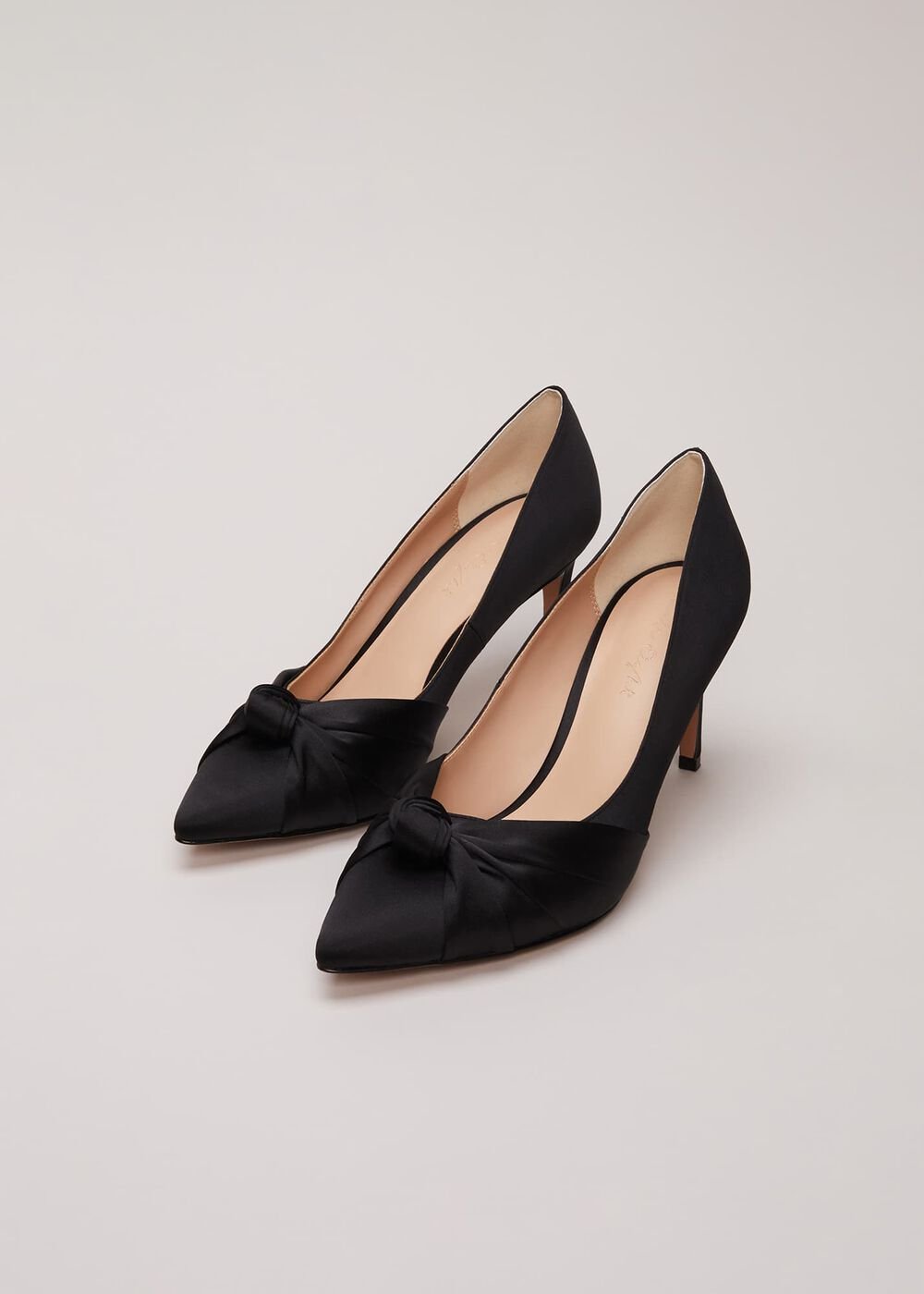 Black Satin Court Heels Black