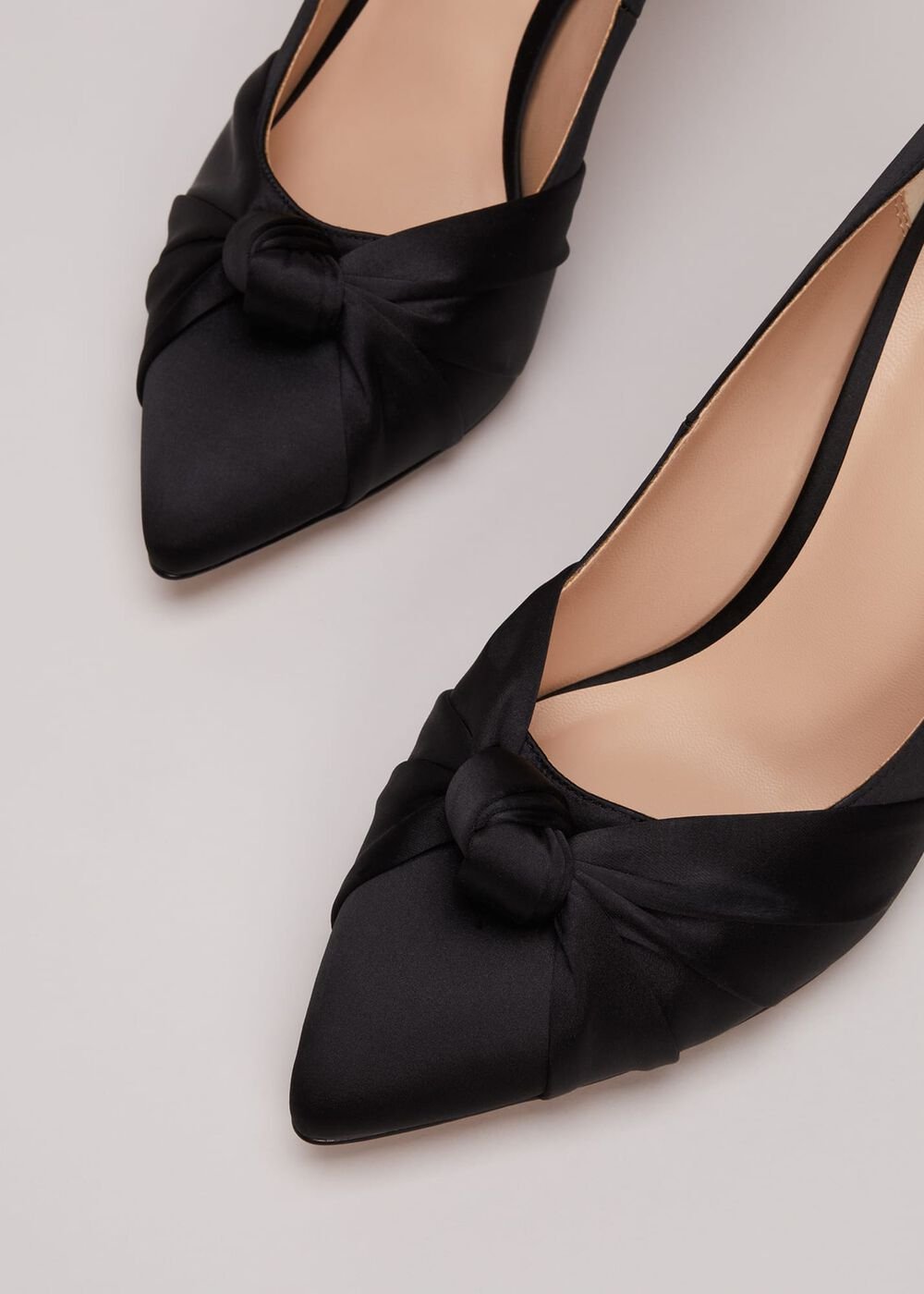 Black Satin Court Heels Black