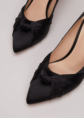 Black Satin Court Heels Black
