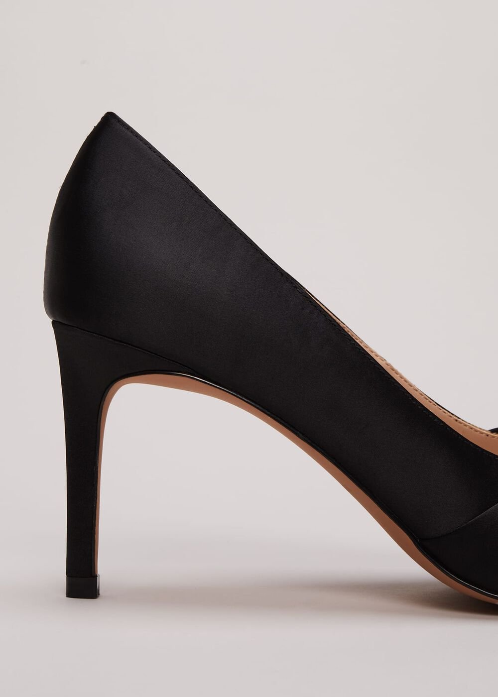 Black Satin Court Heels Black