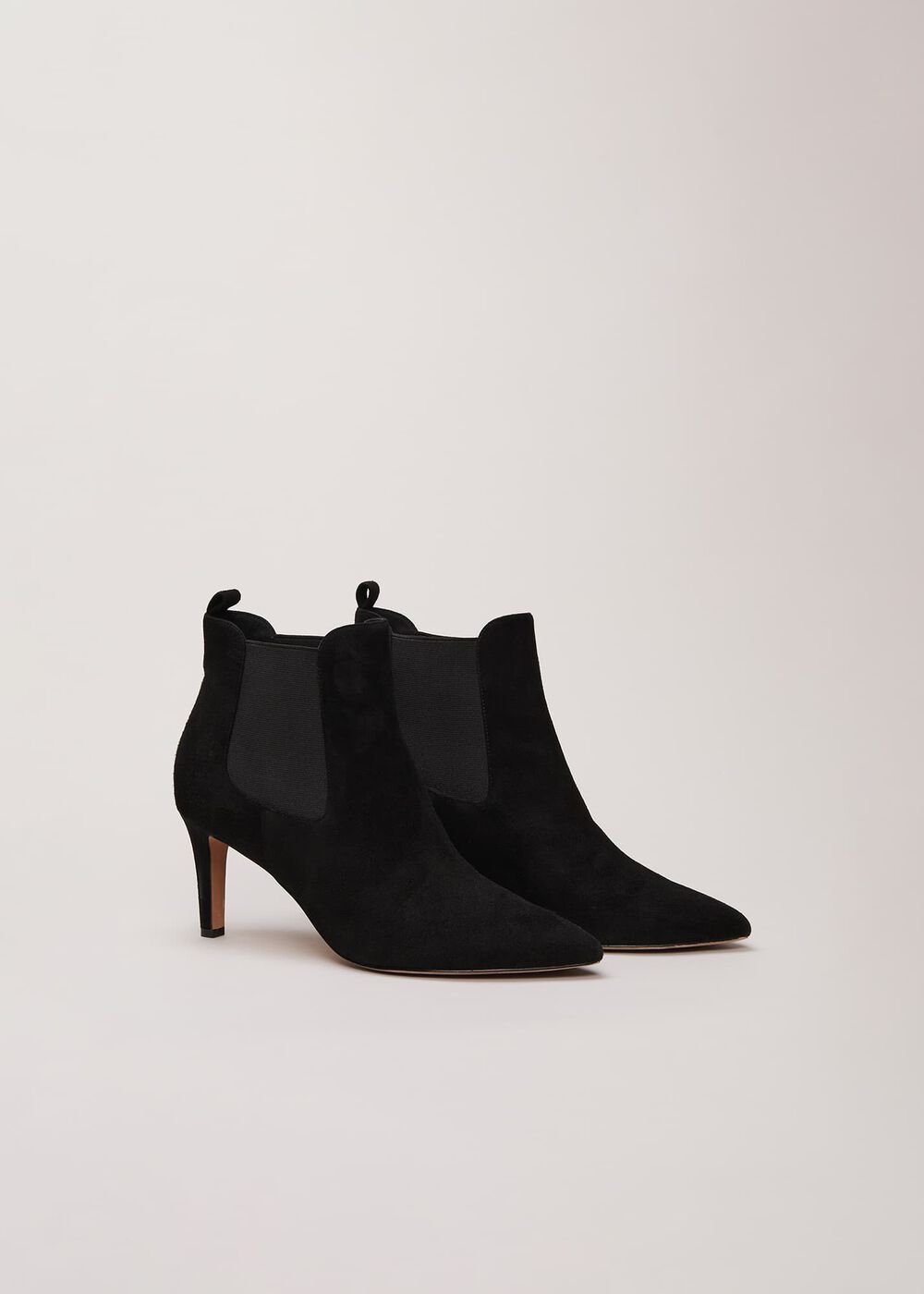 Black Suede Ankle Boots Black