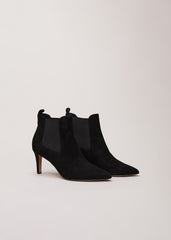 Black Suede Ankle Boots Black