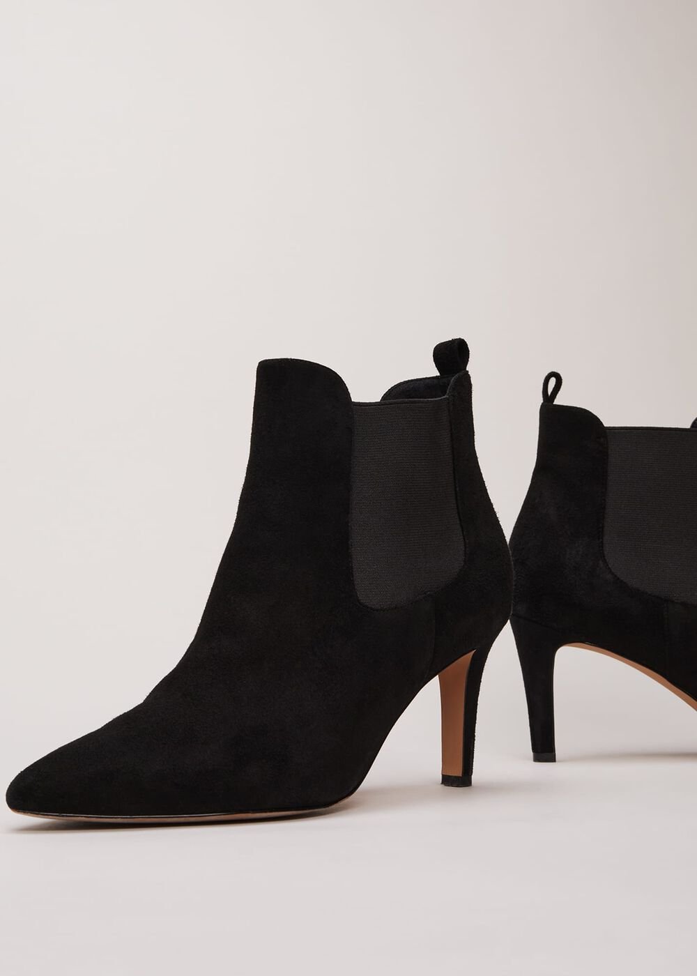 Black Suede Ankle Boots Black