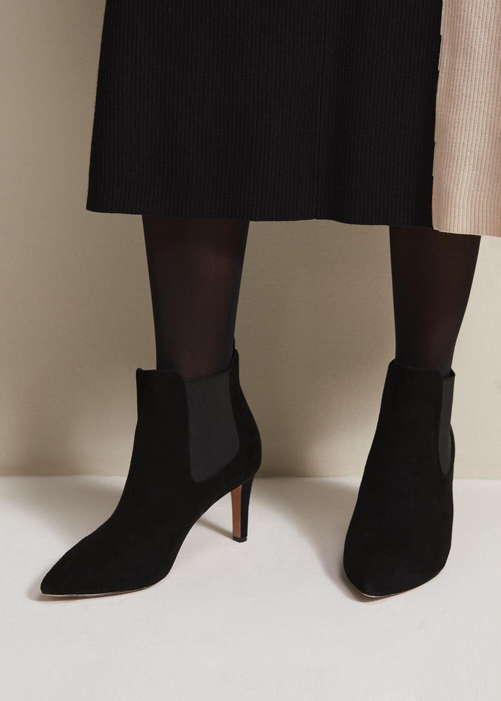 Black Suede Ankle Boots Black