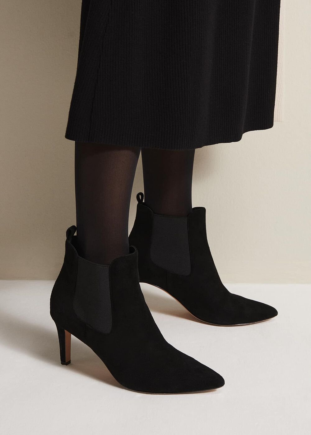 Black Suede Ankle Boots Black