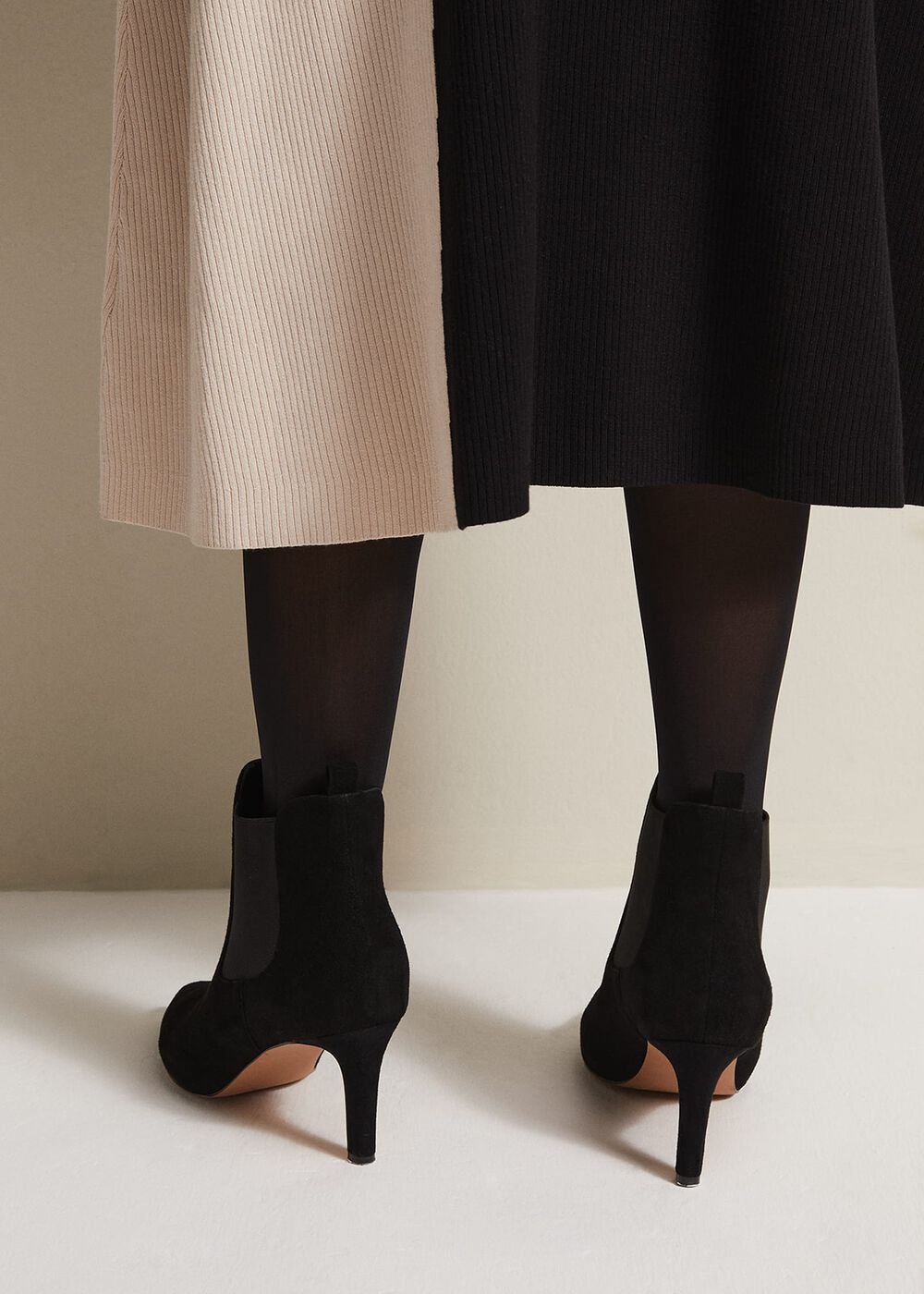 Black Suede Ankle Boots Black