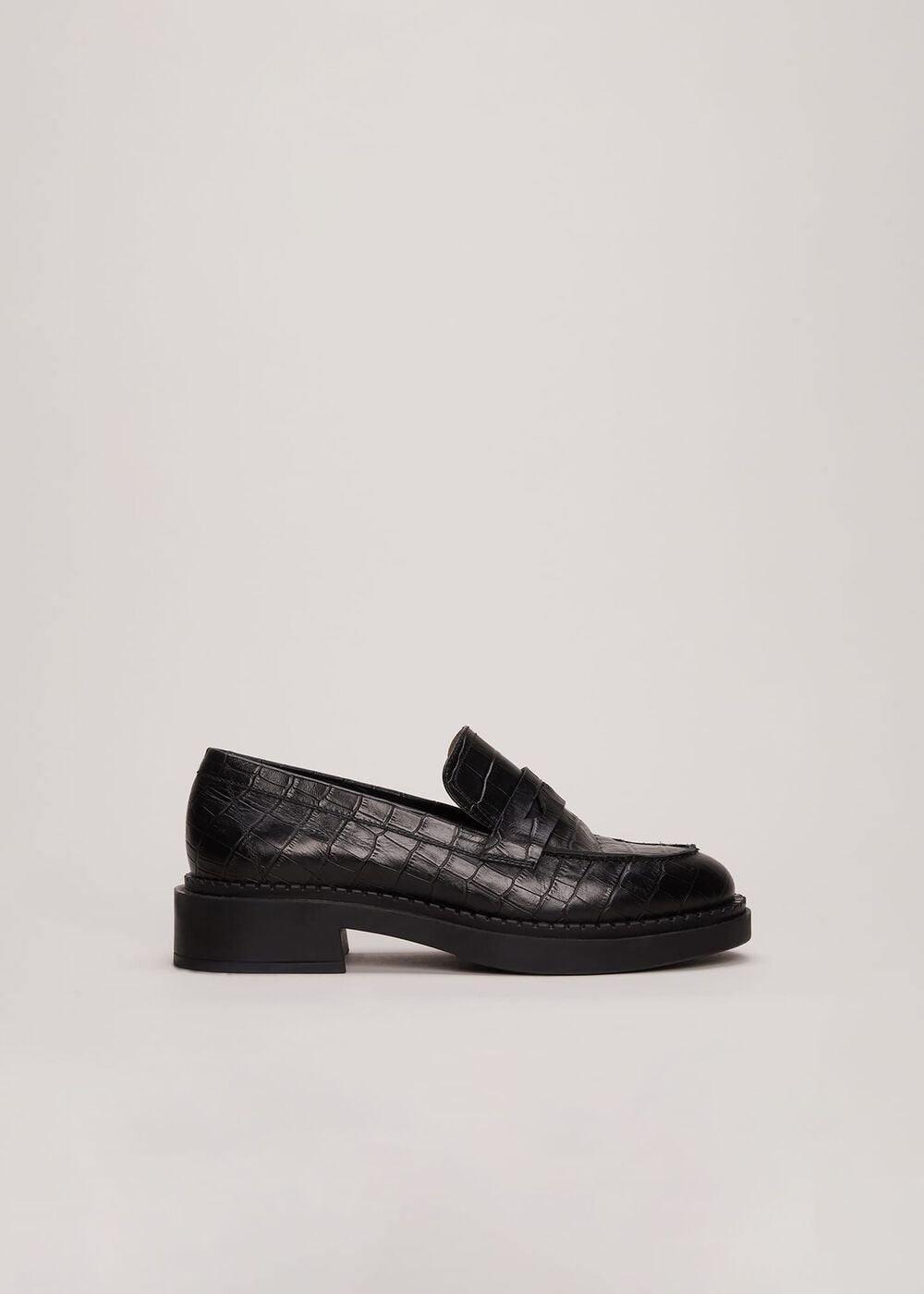 Black Chunky Loafers Black