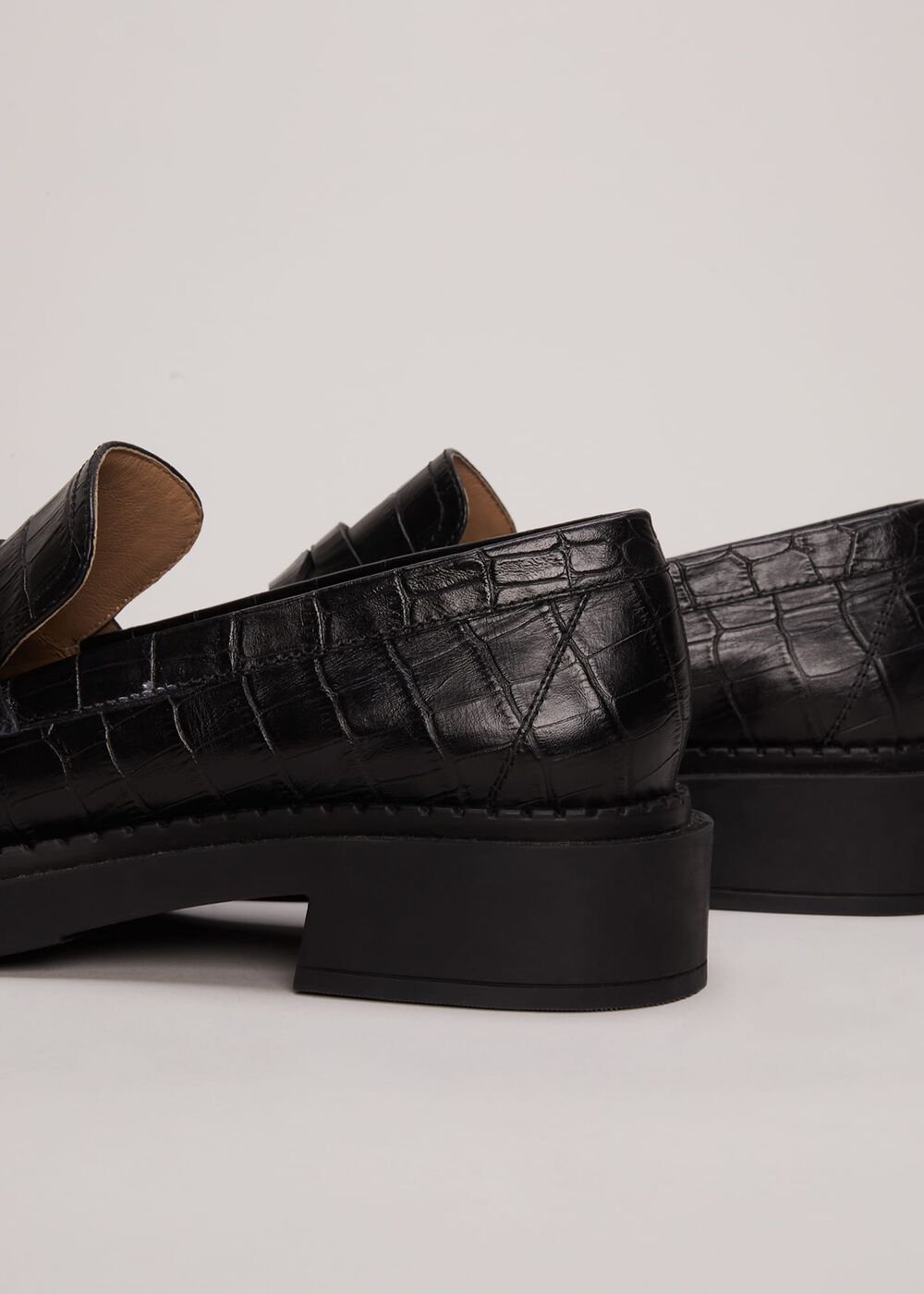 Black Chunky Loafers Black