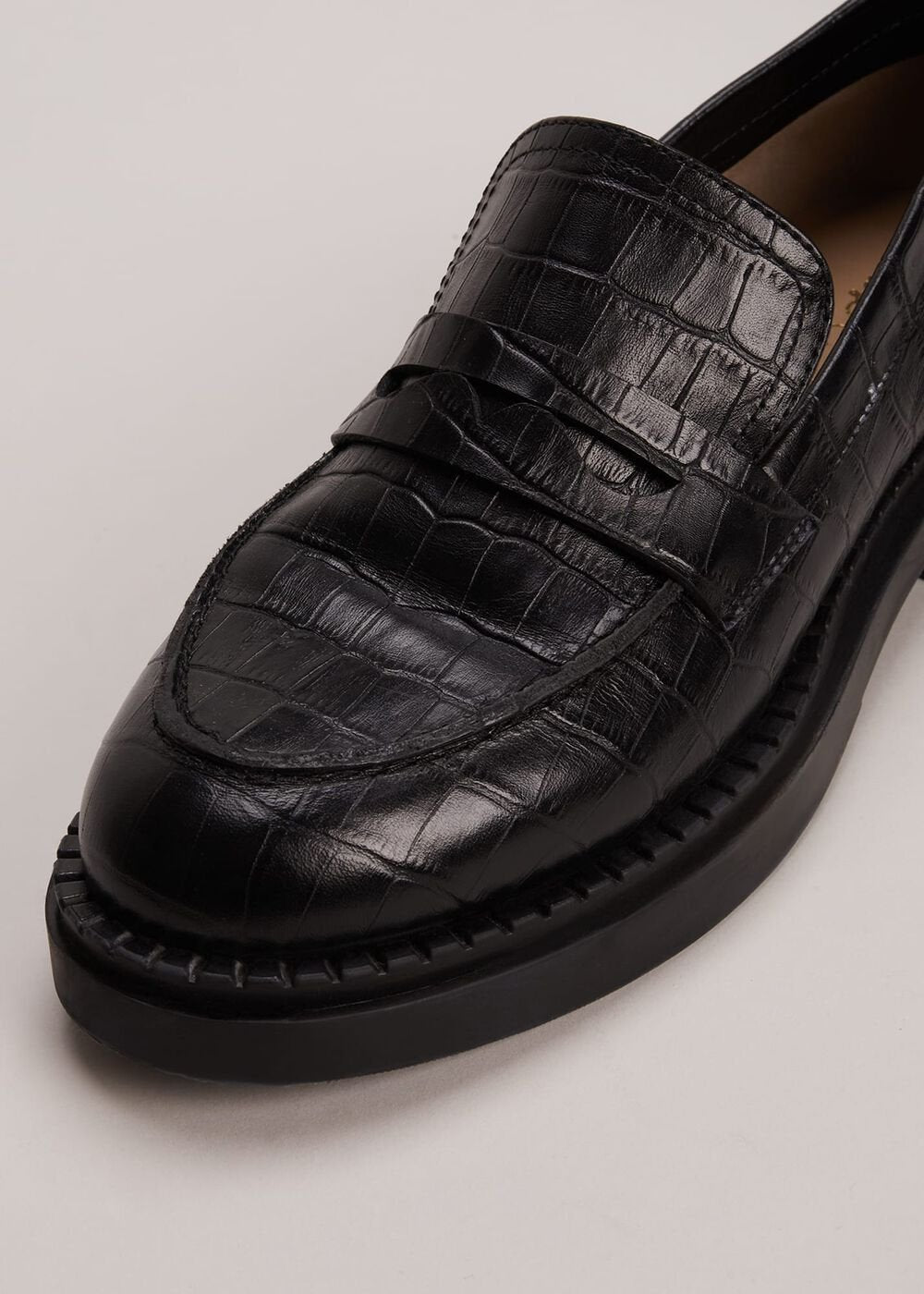 Black Chunky Loafers Black