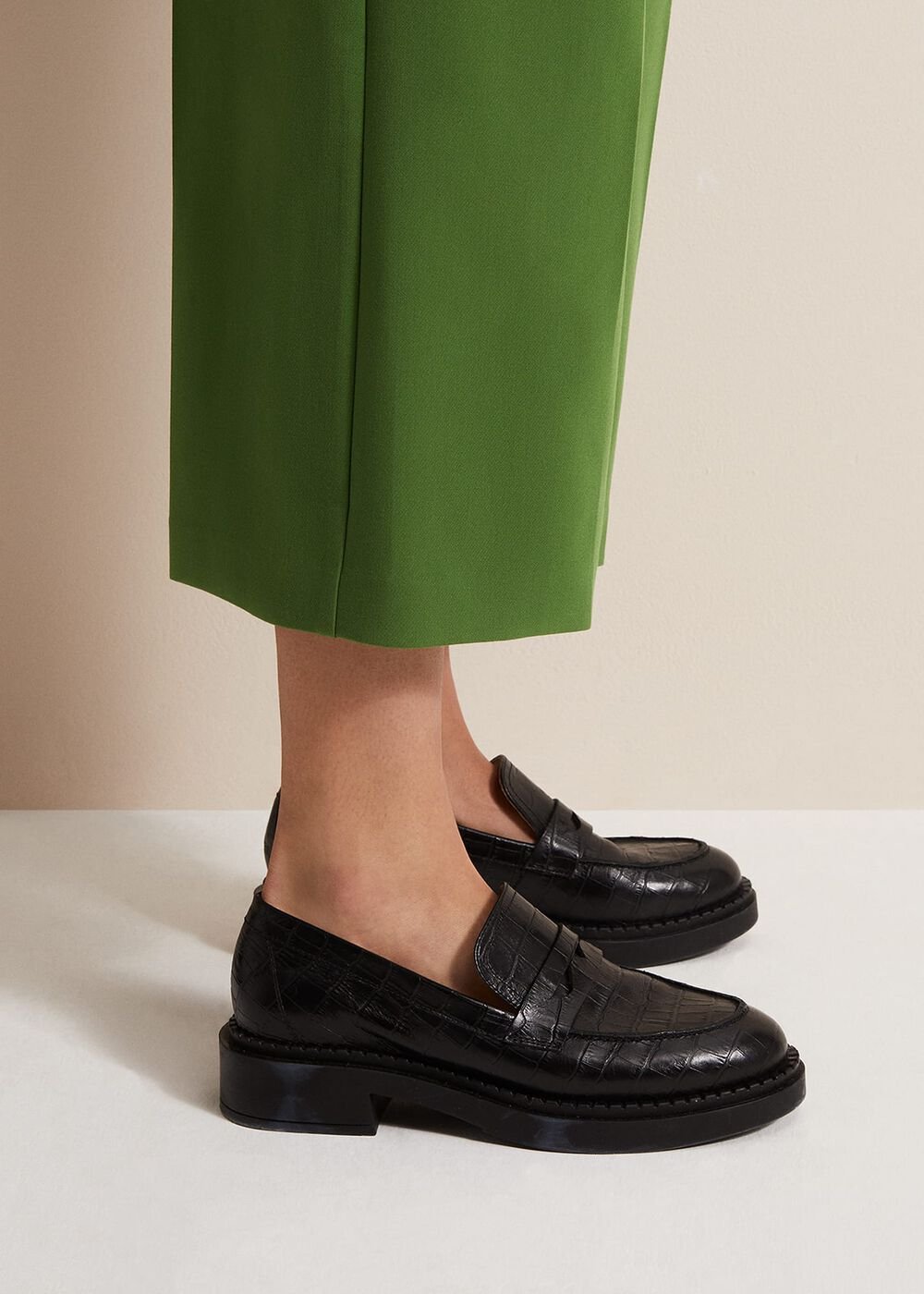 Black Chunky Loafers Black