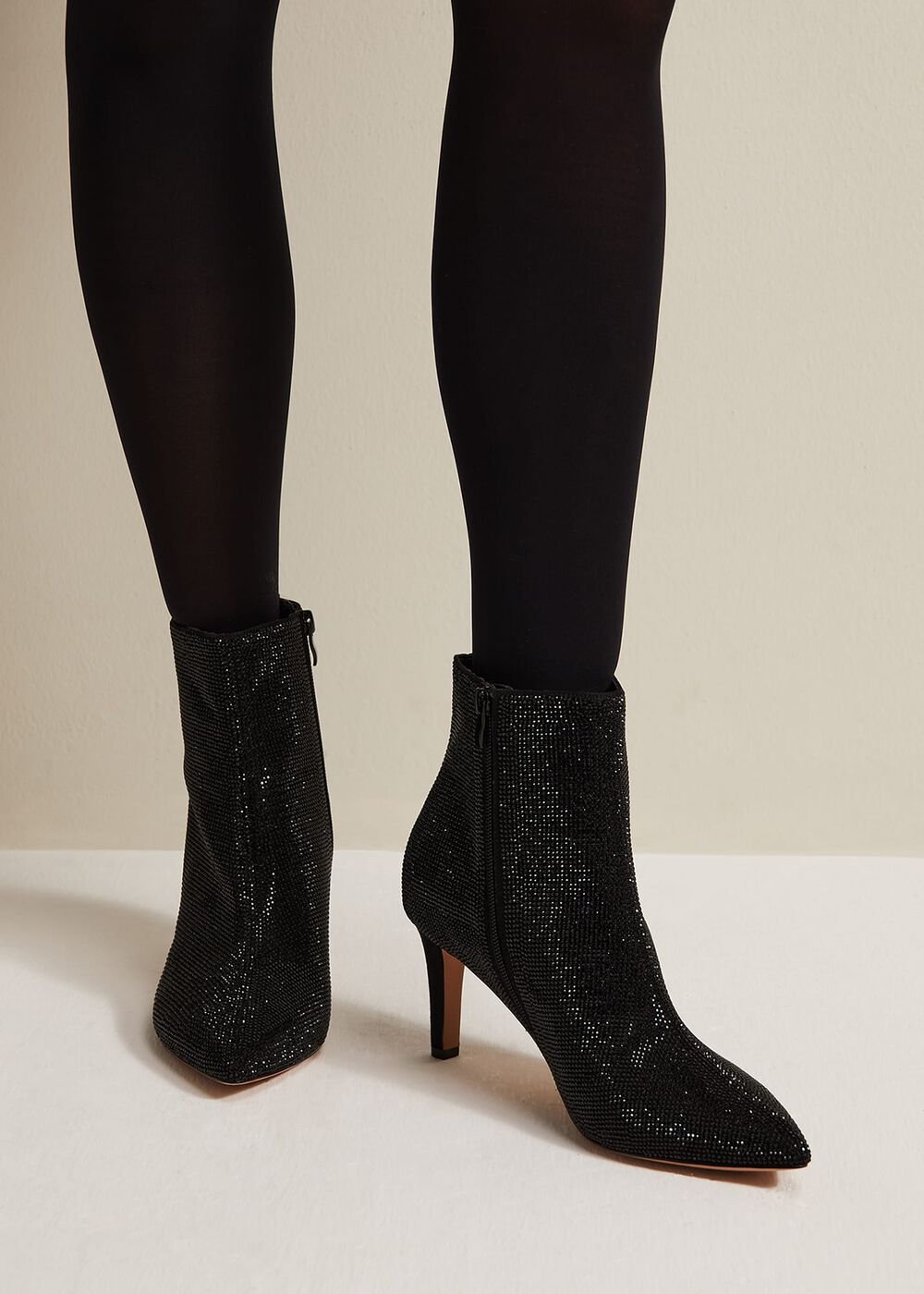 Black Sparkly Boots Black