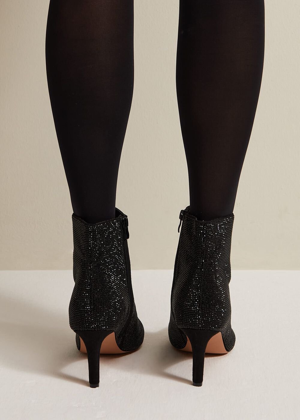 Black Sparkly Boots Black